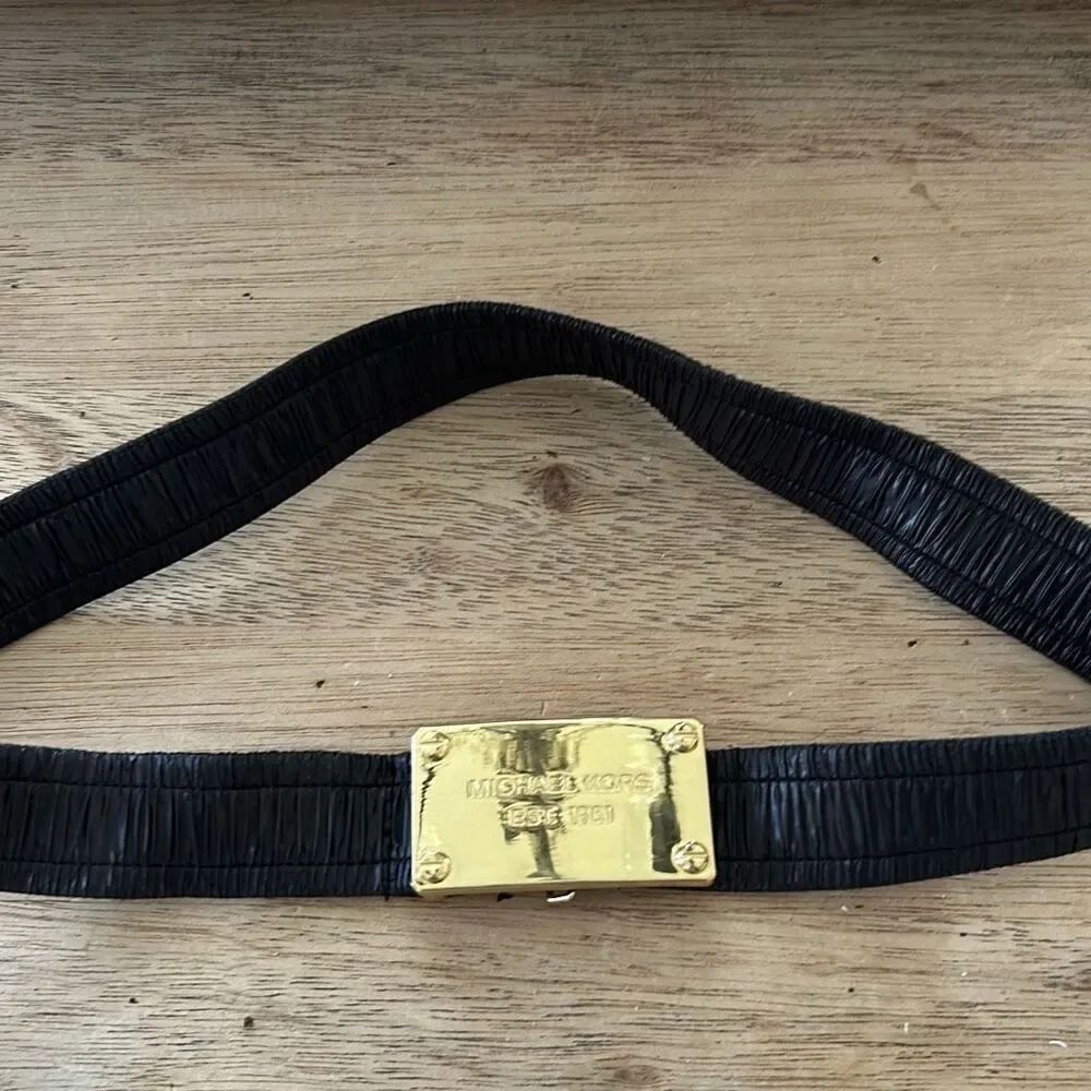 Michael Kors classic logo black and gold belt size small/medium